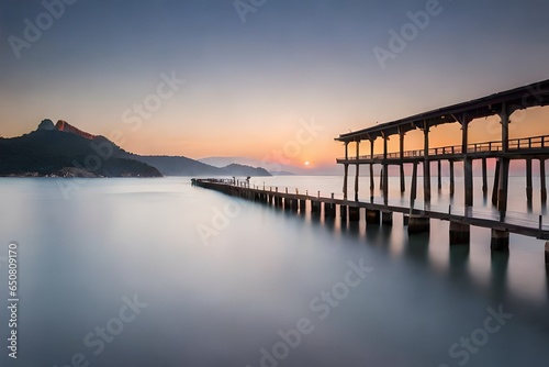 Wallpaper Mural sunset on the lake generative Ai. Torontodigital.ca