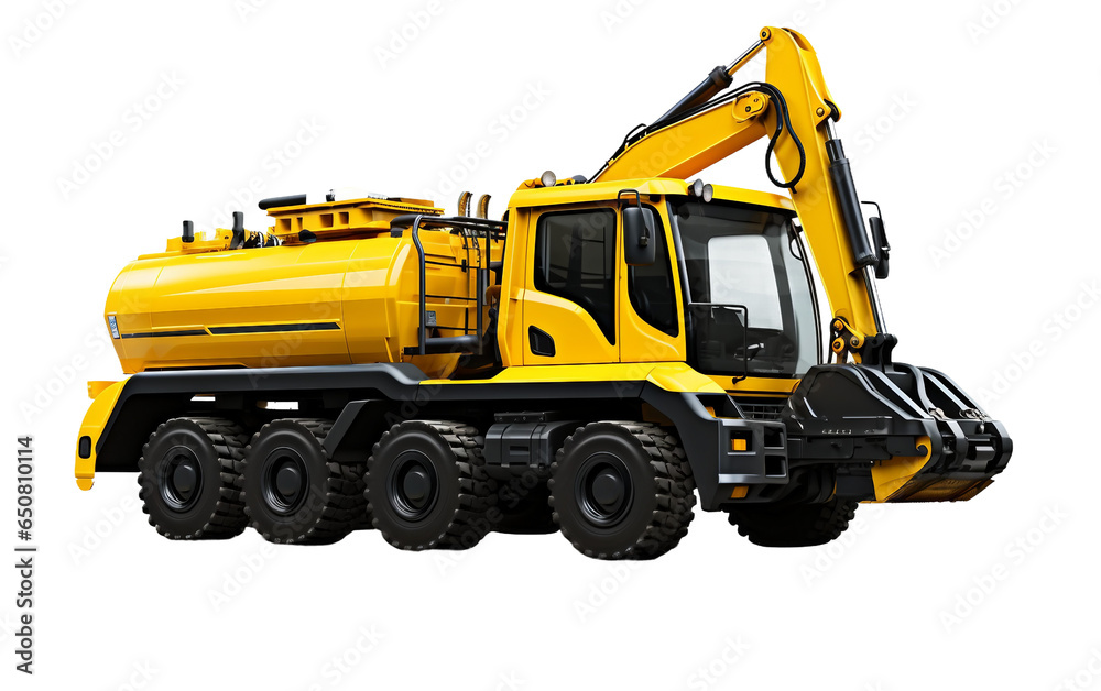 Suction Excavation Machine Used in Construction Isolated on a Transparent Background PNG. Generative AI