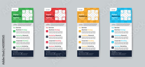 Modern creative corporate business dl flyer or rack card layout concept background flyer brochure cover template for grow up your business to the next level