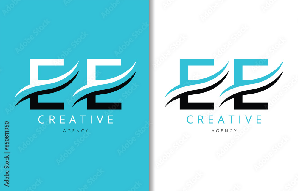 E E Letter Logo Design with Background and Creative company logo. Modern Lettering Fashion Design. Vector illustration