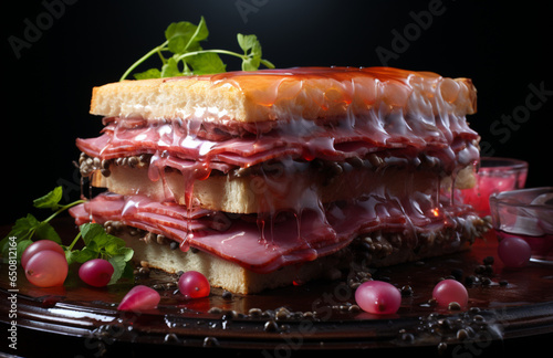 is a sandwich food and grill in the style of lig, generative ai.