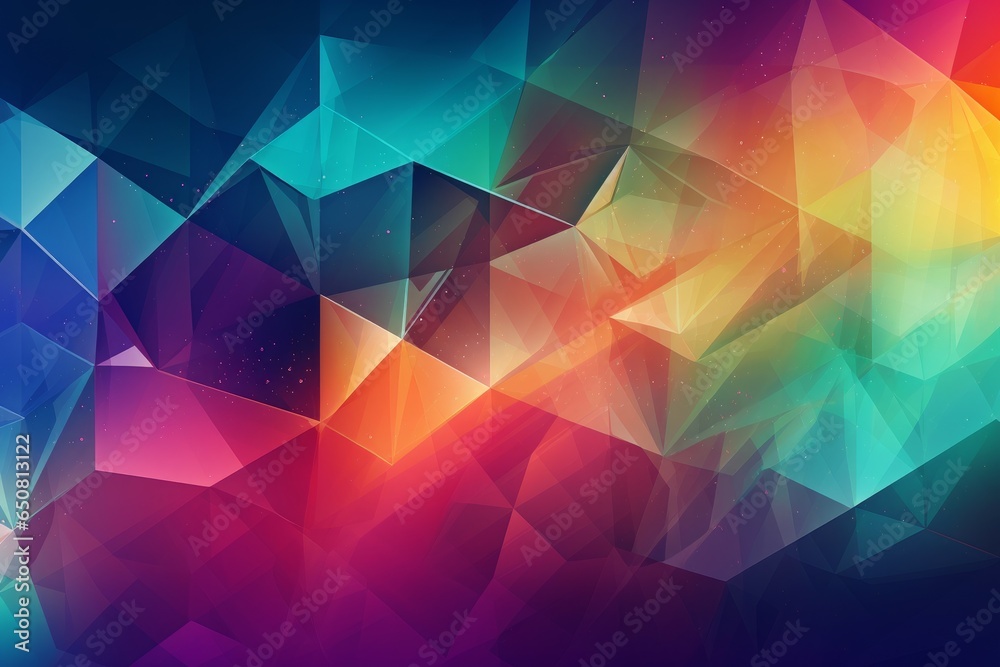 A vibrant abstract background with triangle shapes