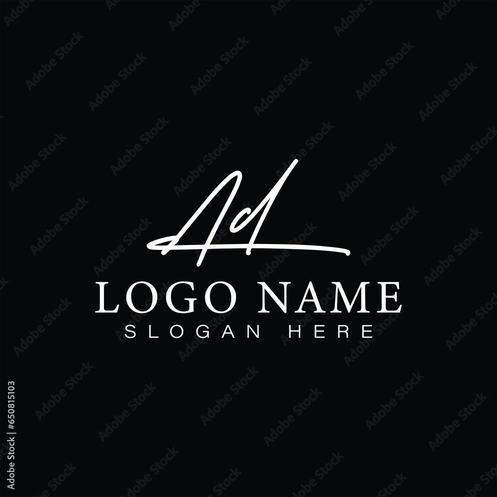Elegant Script AD Letter Handwriting Logo - Perfect for Luxury Brands and Premium Identity Design