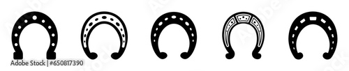 Horseshoe icon collection.Luck symbols.Lucky Horseshoe . Pictogram Lucky Horseshoe.Vector