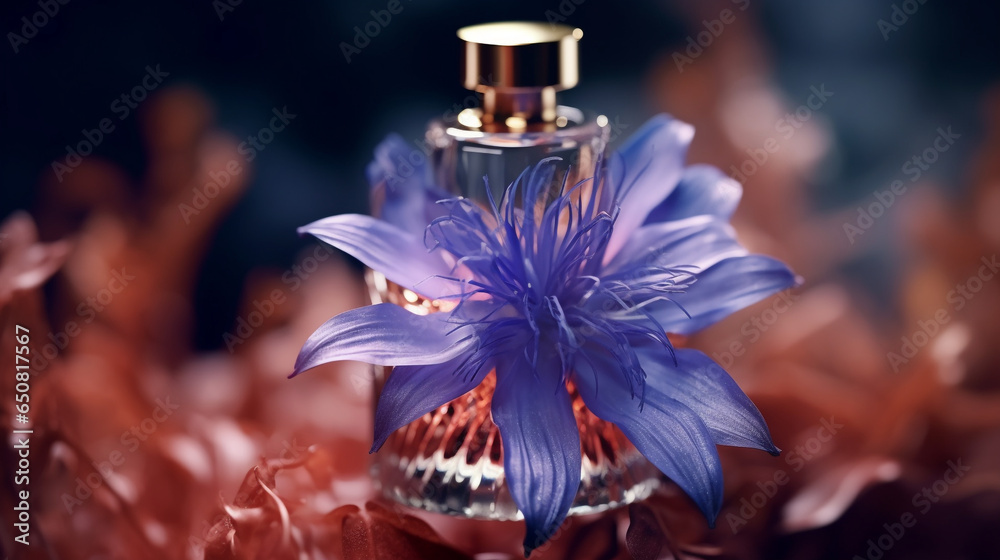 beautiful detail of fragrant perfume bottle, with generative ai