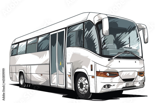 Bus isolated on white background.