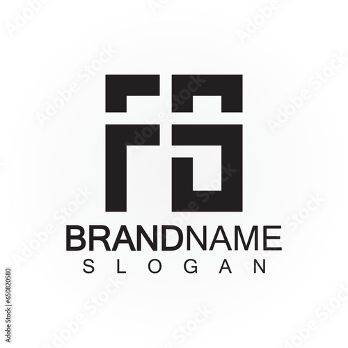 Alphabet letters monogram logo FS  elegant and Professional black color letter icon design