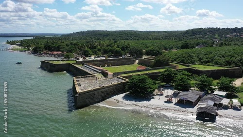 Ilha de Itamaracá -  Coroa do avião - Forte Orange - Igarassu - Visto de Cima com drone 4k - Pernambuco - Brasil photo