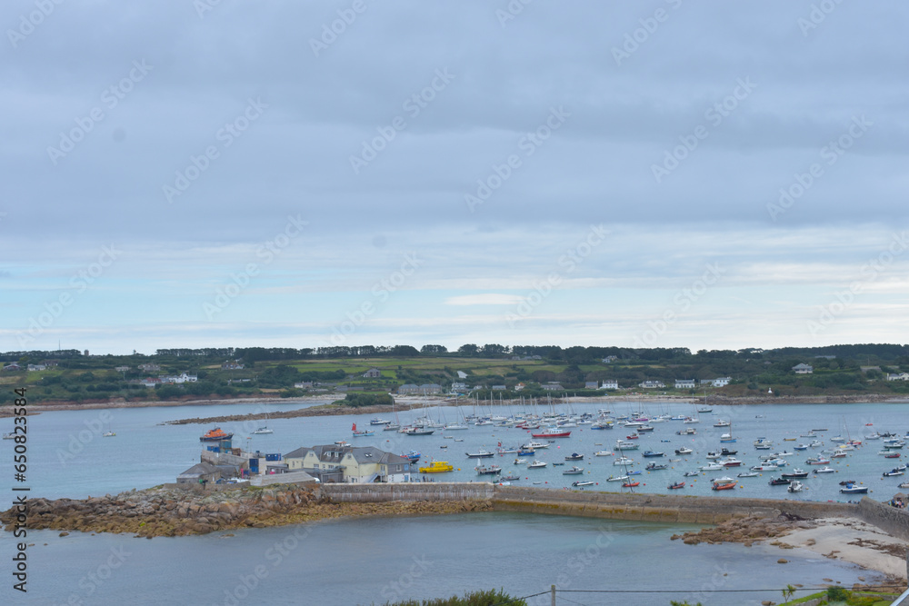 View from the coastline and Atlantic ocean in background, Isles of scilly United Kingdom
