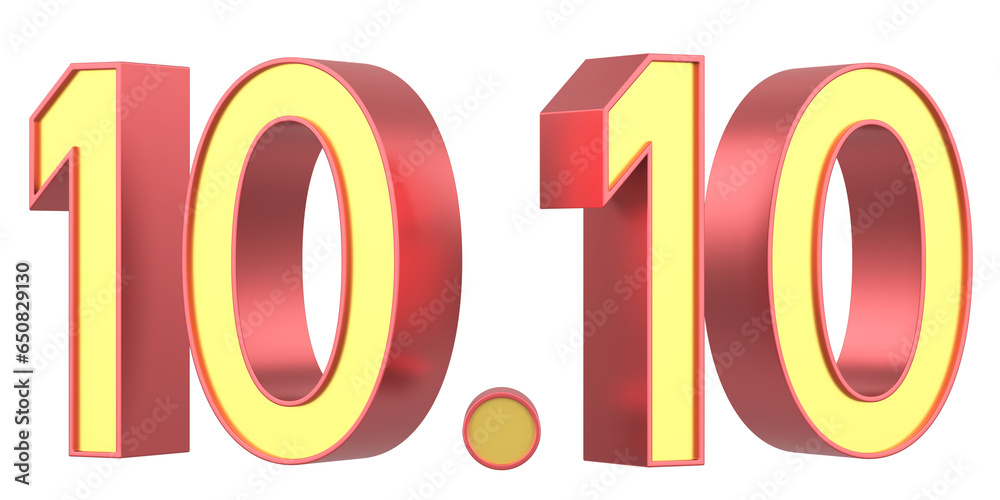 10.10 sale. October sale. 3D illustration. 10.10 sale. October sale. 3D illustration.
