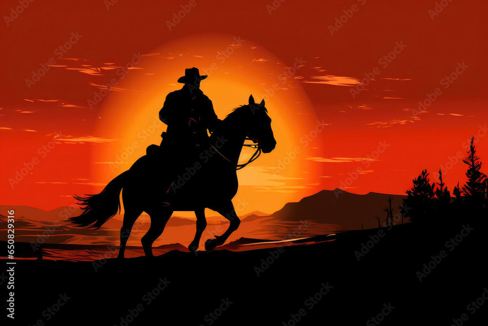 Horseback Adventurer in Digital Art