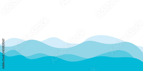 Water wave background vector template, wavy background in blue color illustration.