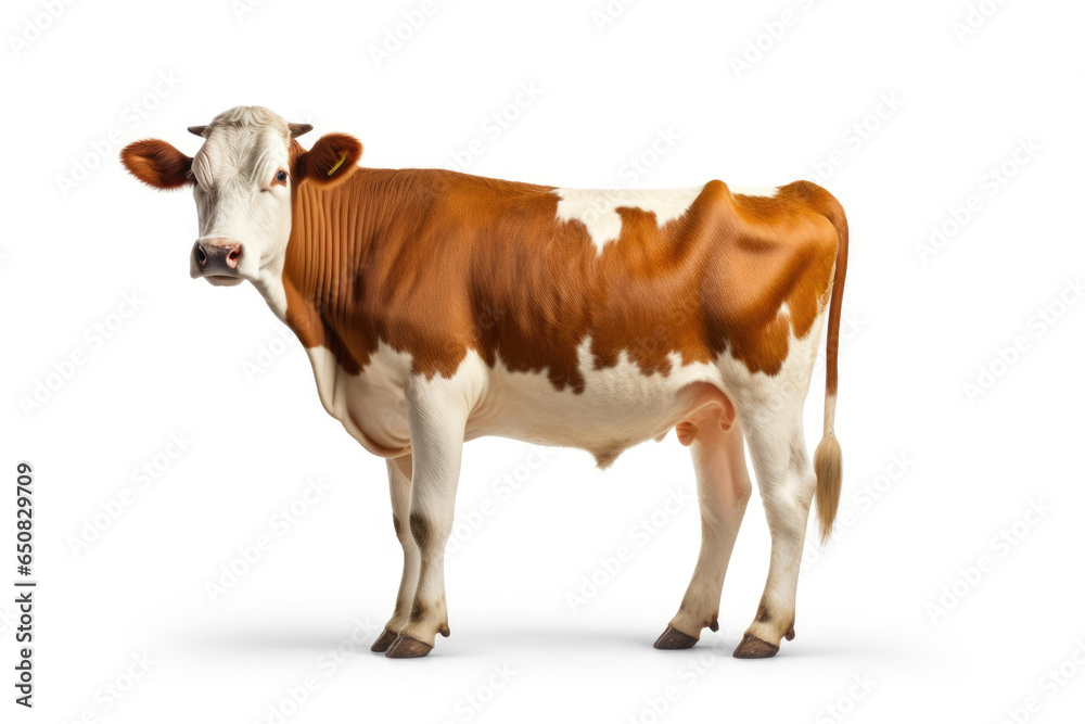 Cow Portraiture Against White