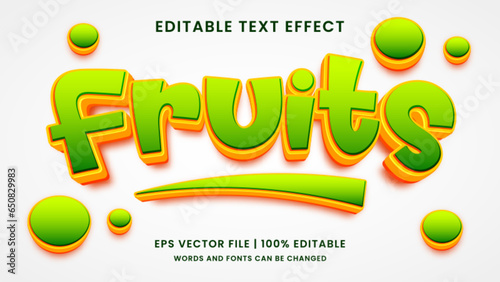 Fruits 3d editable text effect