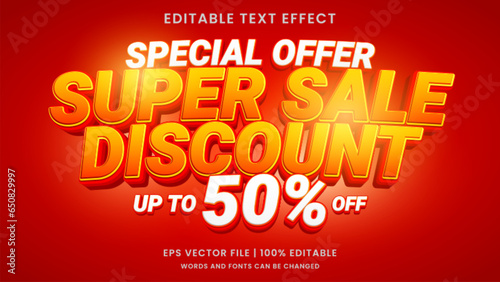 Super sale promo 3d editable text effect