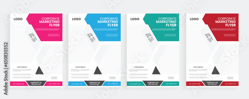 A4 size corporate business marketing flier vector design, Multipurpose branding A4 leaflet bundle layout, Advertising best A4 handout adviser cover template