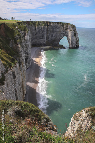 Aiguille Etretat cliff on the sea