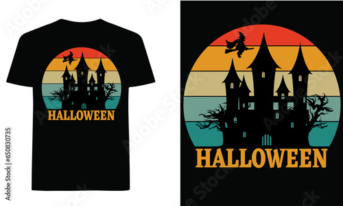 scary house Halloween T-shirt design (ID: 650830735)
