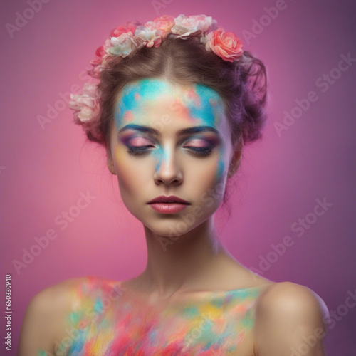 portrait of a woman with creative makeup