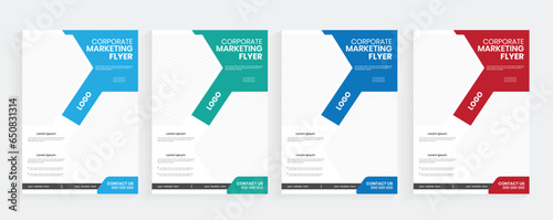 A4 size corporate business marketing flyer vector design, Multipurpose branding flyer bundle graphics layout, Advertising professional commercial handout flyer set template