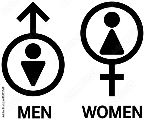 男性と女性のマーク モノクロ