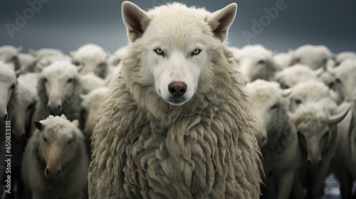 Canvas Print A wolf in sheep's clothing