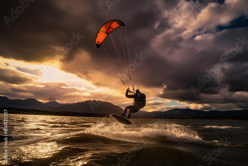 Kiteboarding, Kitesurfing, Wind sports, generative Ai