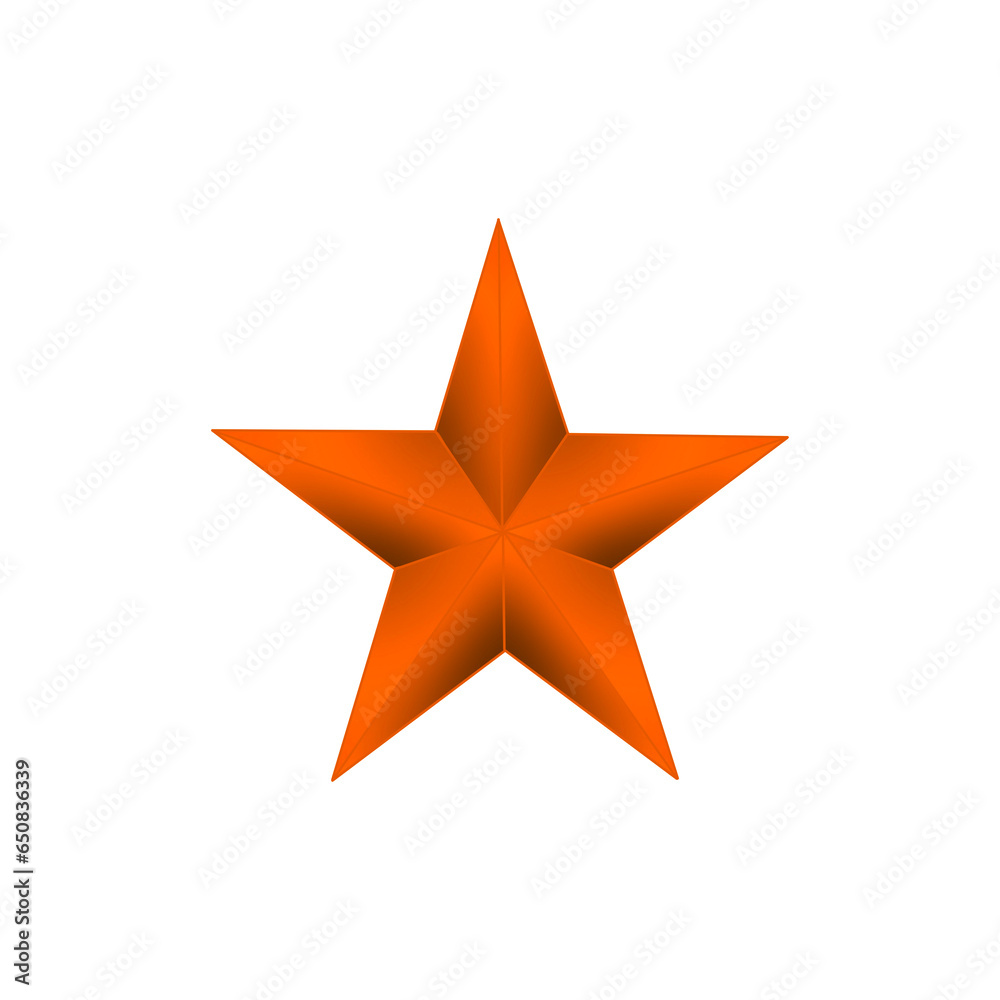 Orange Five Pointed Star, Star Clipart, image with transparent background.3d golden star Orange Five Pointed Star, Star Clipart, image with transparent background.3d golden star