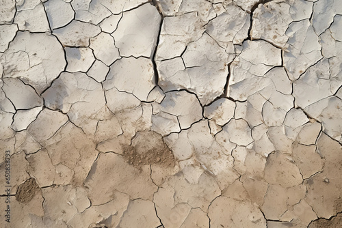 Cracked dry clay soil texture or background. Effects of climate change, desertification and droughts