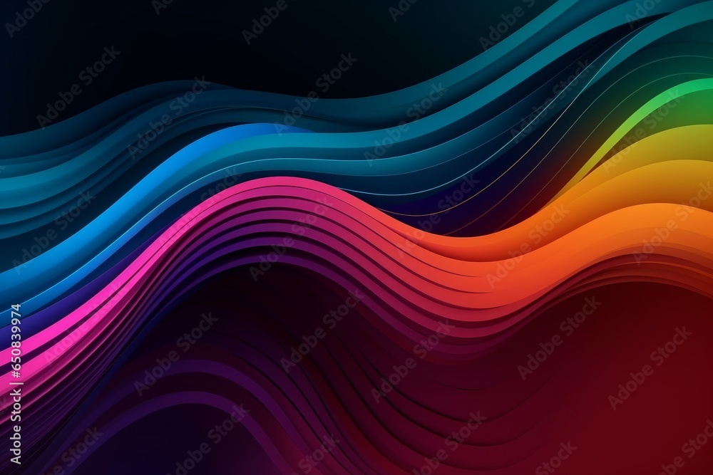 Fototapeta premium Colorful abstract background with vibrant wavy lines