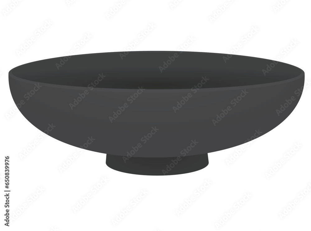 Empty black bowl. vector illustration Empty black bowl. vector illustration