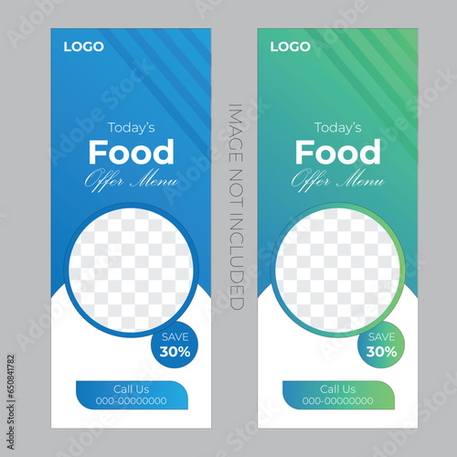Creative Food Rollup Banner Template Design