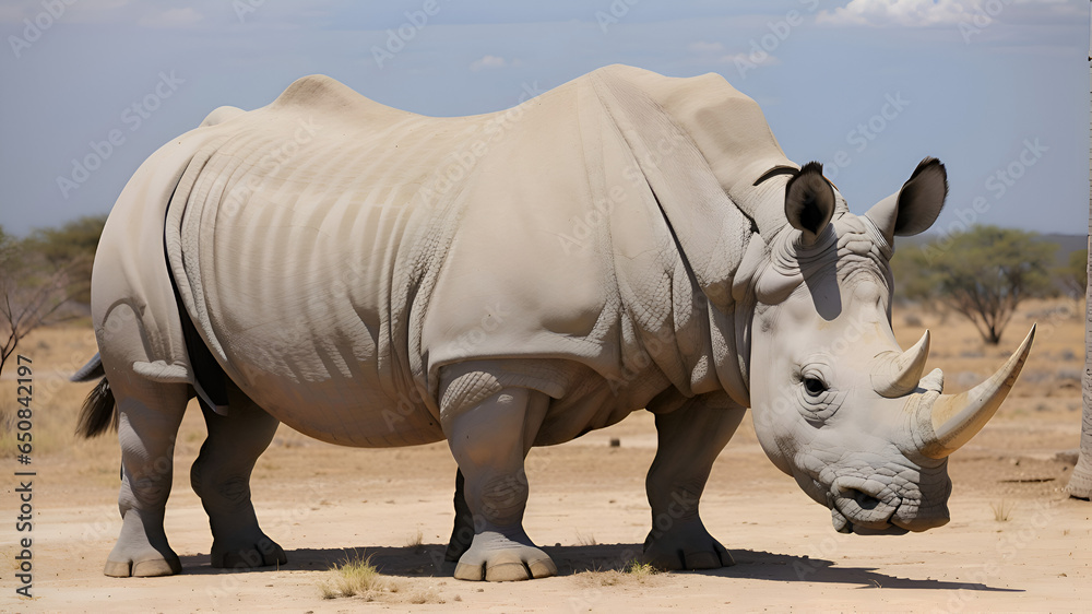 Fototapeta premium rhino in the zoo