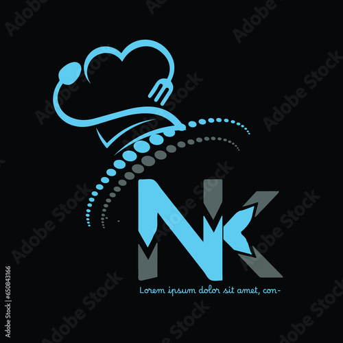 Vector letter n k logo Design