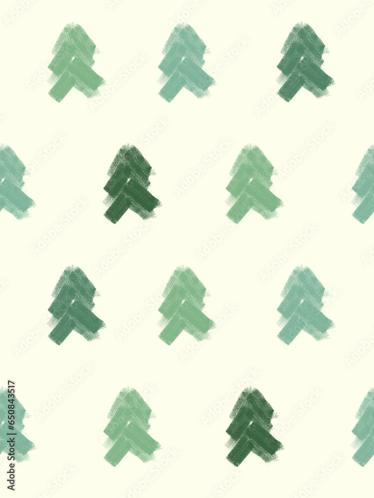 christmas tree pattern. green spruces on light yellow pastel background. design of wrapping paper for gifts. christmas tree pattern. green spruces on light yellow pastel background. design of wrapping paper for gifts.