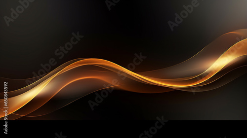 ondas douradas em fundo preto  photo
