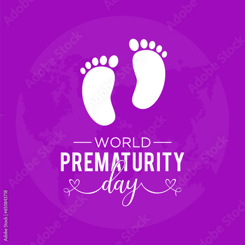 World prematurity day is observed every year in november 17th. Vector illustration on the theme of world prematurity day. Template for banner, greeting card, poster with background.