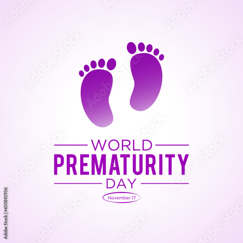 World prematurity day is observed every year in november 17th. Vector illustration on the theme of world prematurity day. Template for banner, greeting card, poster with background.