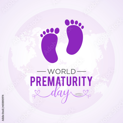 World prematurity day is observed every year in november 17th. Vector illustration on the theme of world prematurity day. Template for banner, greeting card, poster with background.