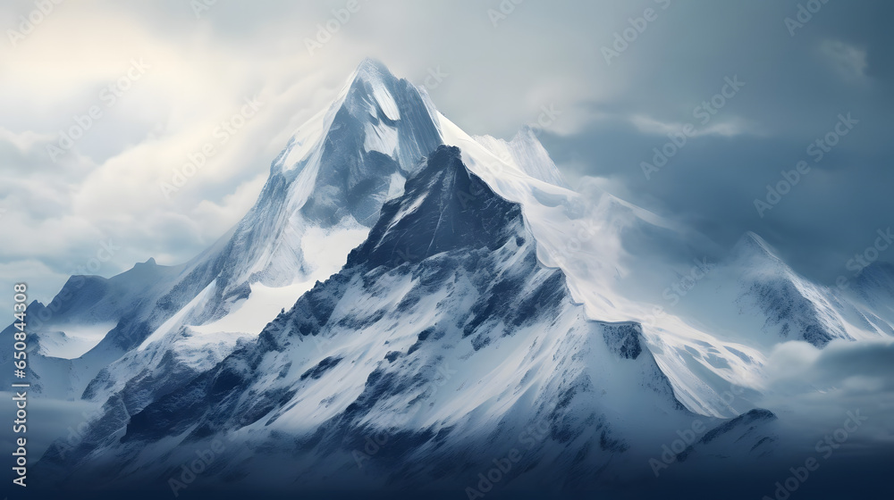 Majestic Snow Capped Peaks in the Winter