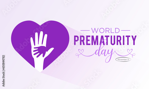 World prematurity day is observed every year in november 17th. Vector illustration on the theme of world prematurity day. Template for banner, greeting card, poster with background.