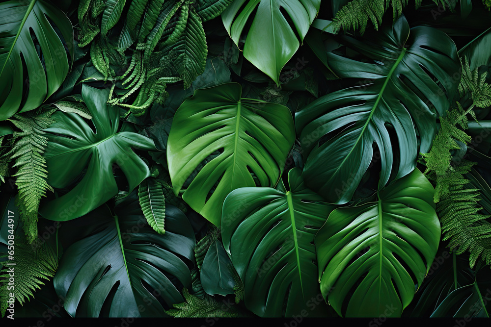 custom made wallpaper toronto digitalGreen leaves background. Green leaves color tone dark in the morning