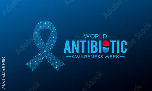 Vector illustration on the theme of world antibiotic awareness week observed every year in during november 18 to 24. World antimicrobial awareness week template for banner, poster with background.