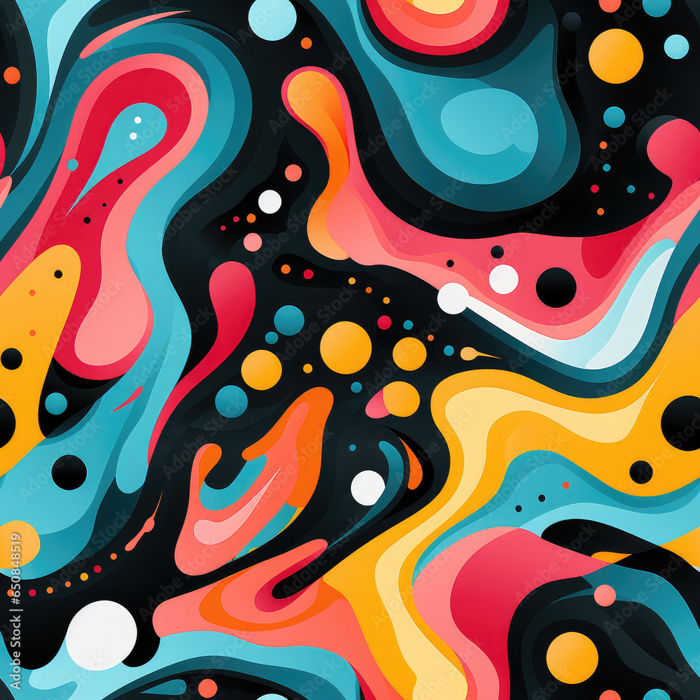 Abstract modern shapes repeat pattern minimal retro