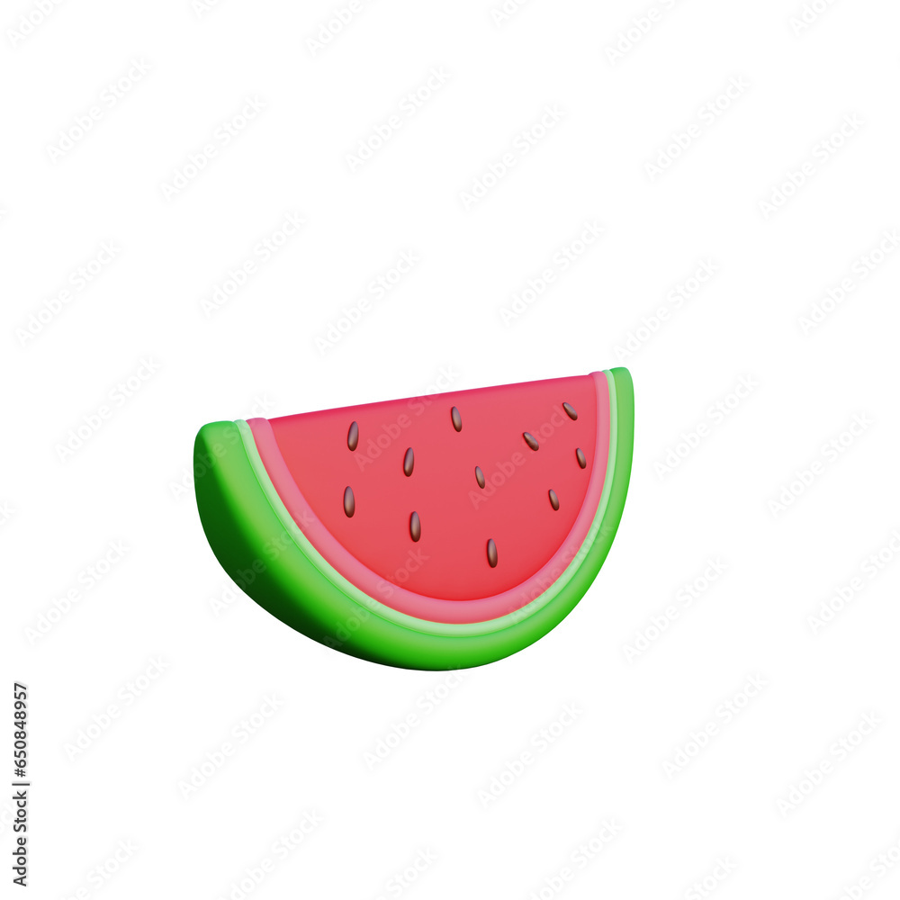 watermelon 3D Illustration Banner and Background watermelon 3D Illustration Banner and Background