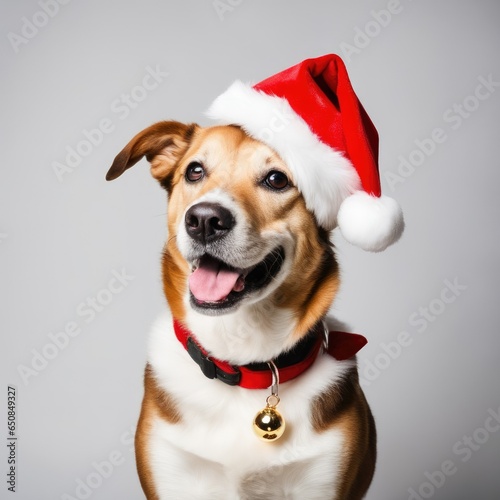 dog wearing santa hat © ramses