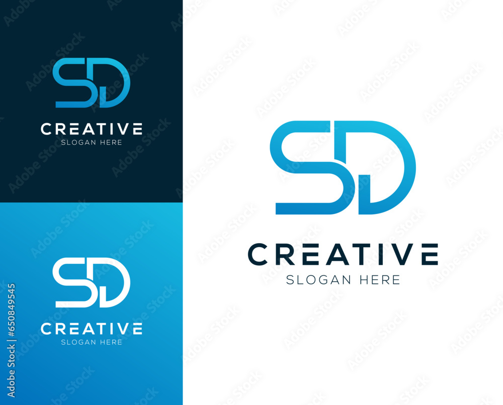 Initial letter SD DS logo design vector illustration Stock Vector ...