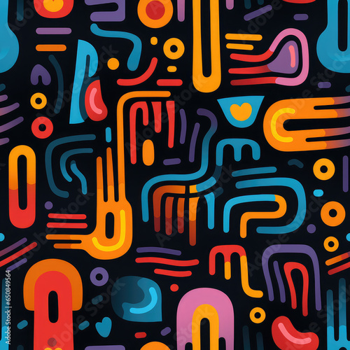 Abstract modern shapes repeat pattern minimal retro