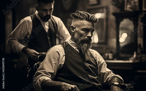 Skilled Barber Gives a Classic with Precision