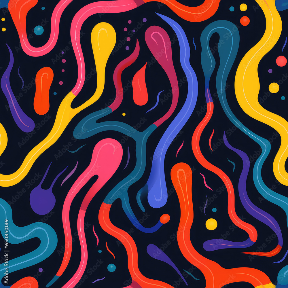 Abstract modern shapes repeat pattern minimal retro